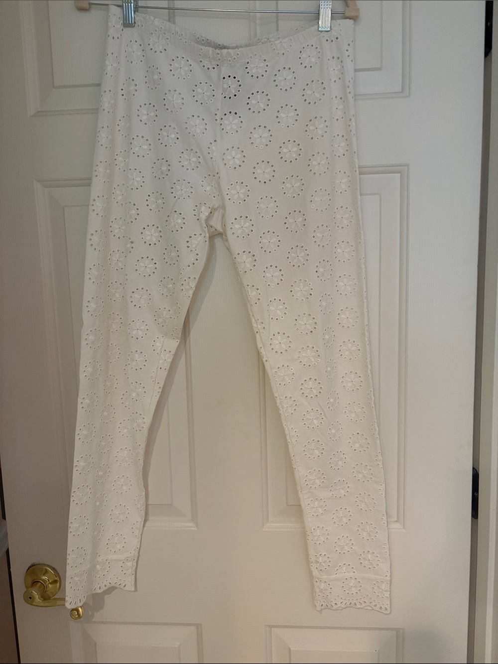 Johnny Was Eyelet Leggings - Cream